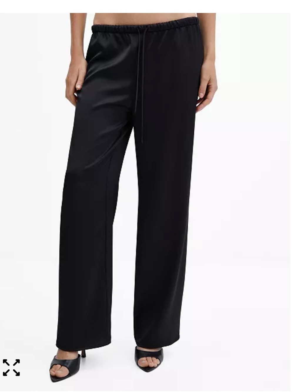 MNG satin black pants drawstring size small